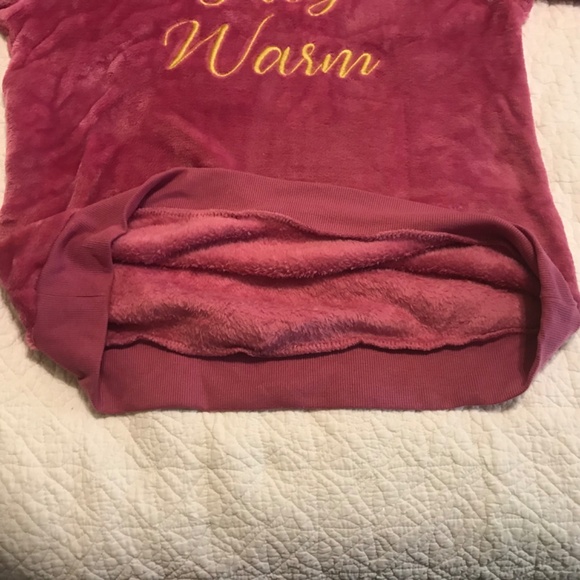 Fluffy! Secret Treasures long sleeved pink crewneck “stay warm” sweatshirt (L) - Picture 9 of 15